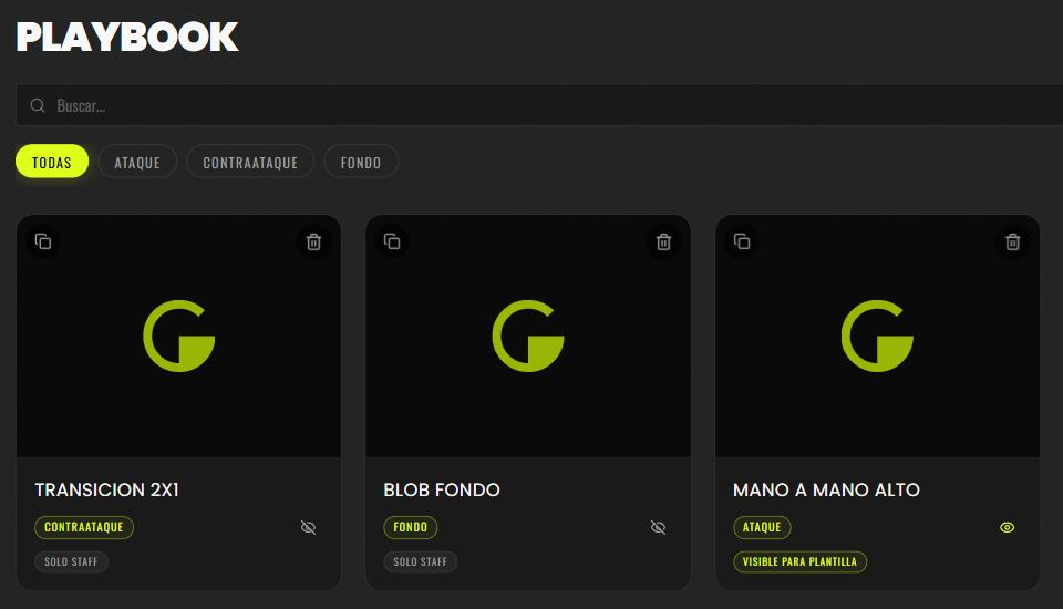 El ojo de visibilidad en las jugadas del playbook